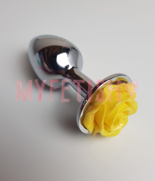 Gebruikte buttplug met geel roosje